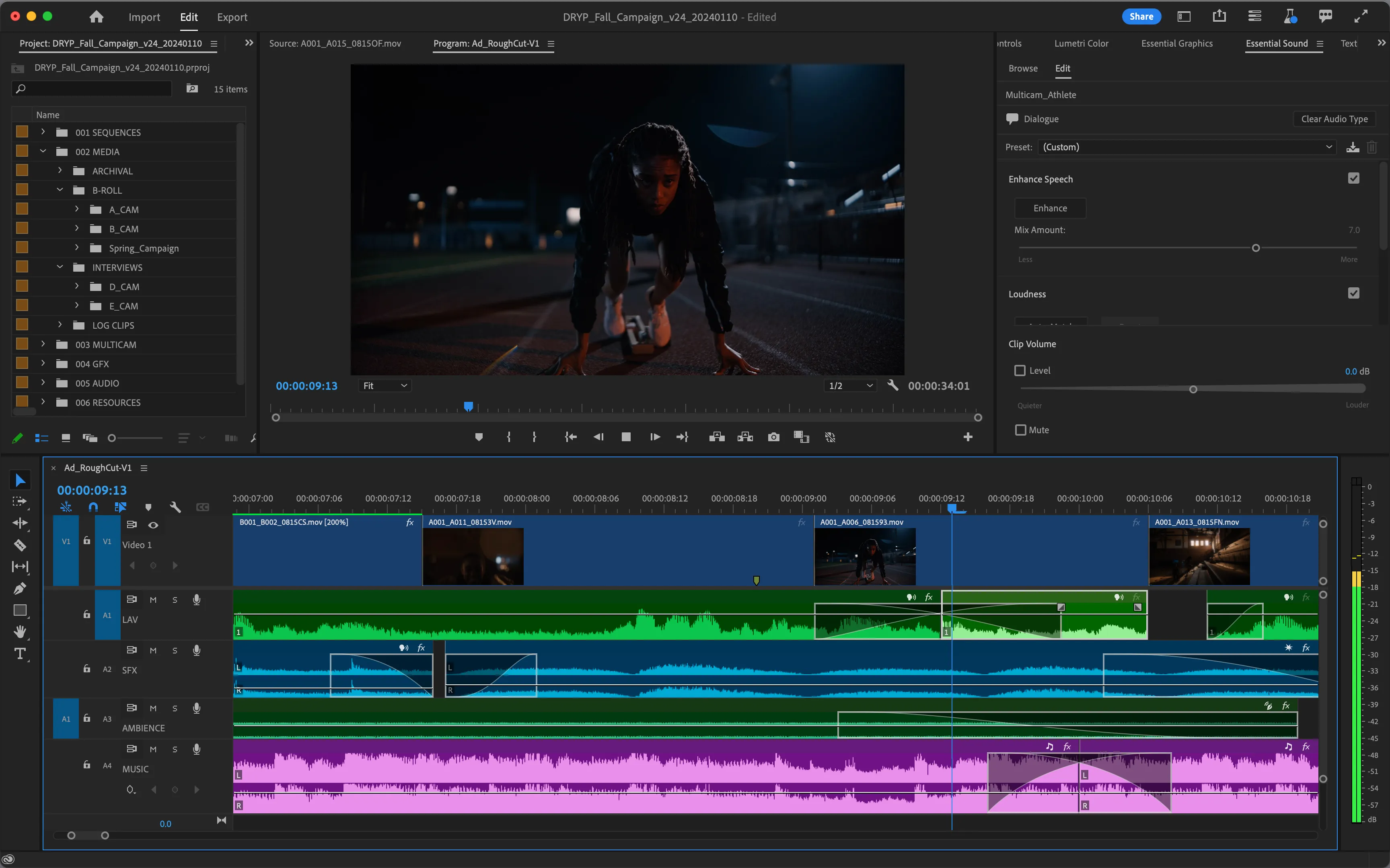 Premiere Pro user interface